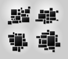 Wall Mural - set of templates photo collage image frames for photo or picture montage. for your design picture mo