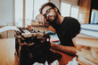 © VadimGuzhva - Text Writer Fell Asleep on Desk near Typewriter