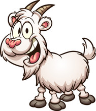 Happy Cartoon Goat. Vector Clip Art Illustration With Simple Gradients. All In A Single Layer. 