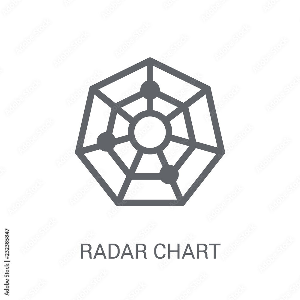 Vector de Stock radar chart icon. Trendy radar chart logo concept on ...