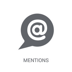 Mentions icon. Trendy Mentions logo concept on white background from Technology collection