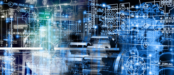 Wall Mural - construstion industrial technologies conceptual background
