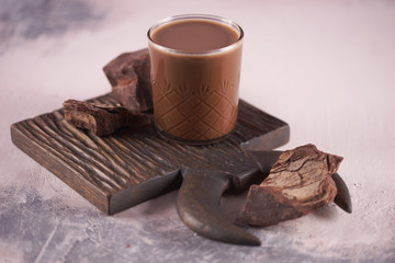 Sticker - Chocolate and cocoa on a wooden board