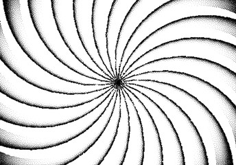 Wall Mural - Abstract sun rays with dotwork retro or tattoo style