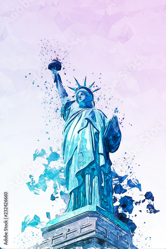 Fotomural Low angle view of the iconic Statue of Liberty
