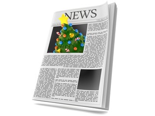 Canvas Print - Christmas tree inside newspaper