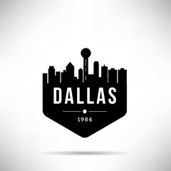 Poster - Dallas City Modern Skyline Vector Template