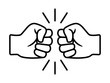 Bro fist bump or power five pound line art vector icon for apps and websites