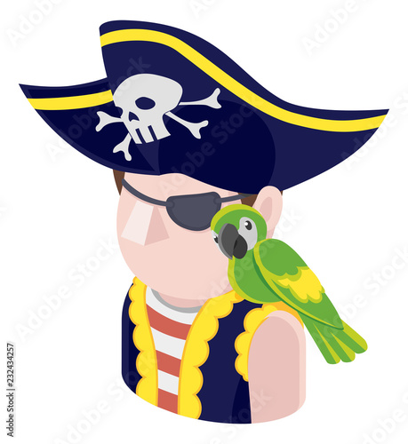 A Pirate man avatar cartoon...