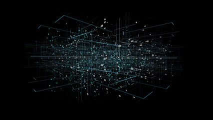 Data binary cloud  on a background 3d rendering