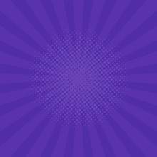 Bright Purple Rays Background. Comics, Pop Art Style. Vector Illustration
