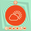 Sun cloud line icon