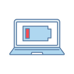 Sticker - Discharged laptop color icon