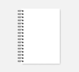 Wire spiral empty notebook - white A5 diary realistic vector mockup