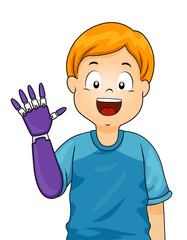 Wall Mural - Kid Boy Prosthetic Arm Illustration