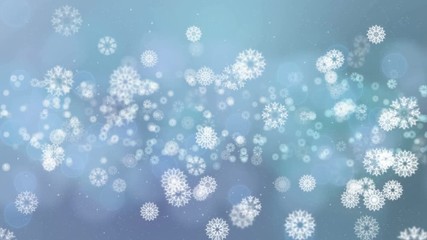 Wall Mural - christmas holiday bokeh with falling snowflakes and particles for celebration or greetings video. ma