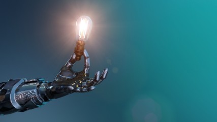 ロボット アンドロイド 手 電球 Robot Android Hand bulb