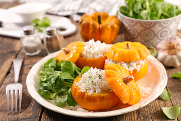 Wall Mural - stuffed pumpkin with rice