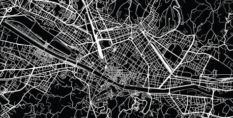  Urban vector city map of Florence, Italy