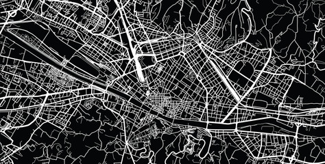 Urban vector city map of Florence, Italy