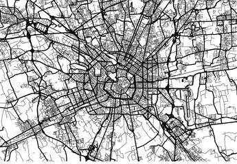 Urban vector city map of Milan, Italy