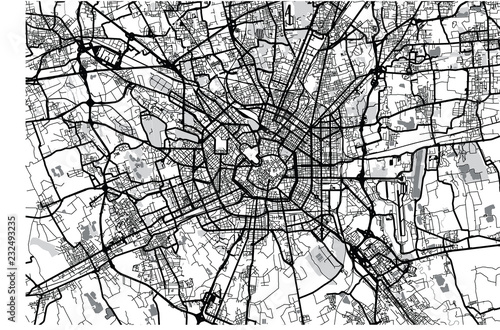Cuadros en Lienzo Urban vector city map of Milan, Italy