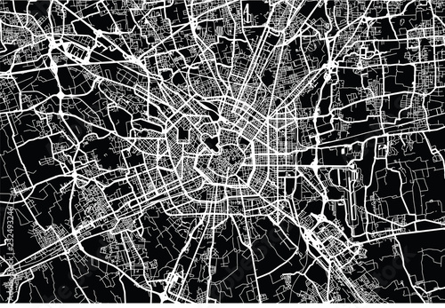 Fotografía Urban vector city map of Milan, Italy