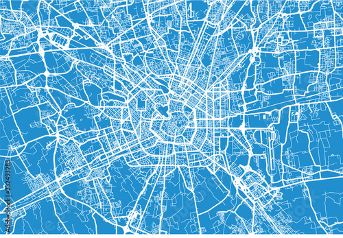 Fotomural Urban vector city map of Milan, Italy