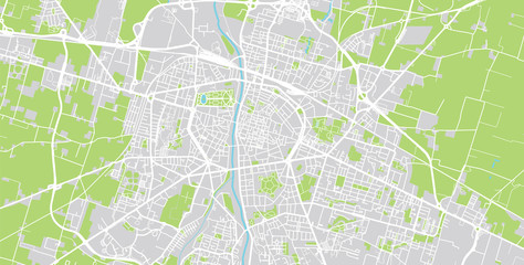 Urban vector city map of Parma, Italy