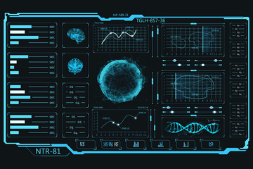 ui elements. touch panel. information graphics and data.