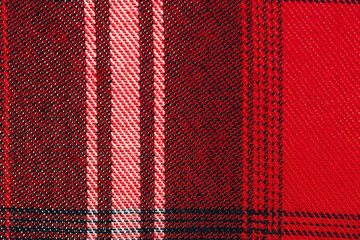 Red plaid shirt, closeup, visible fiber fabric.