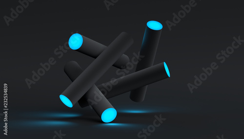 Fotomural Abstract 3d rendering of a modern geometric background