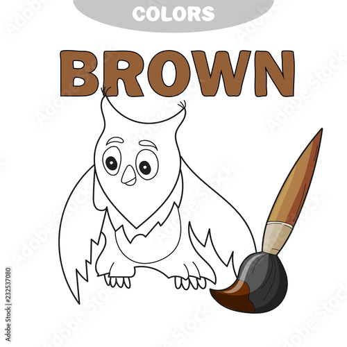 Funny Cartoon Character Owl Vector Isolated Coloring Book