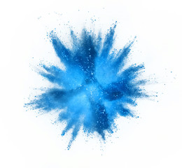 Wall Mural - Colored powder explosion on white background