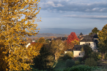 Poster - Allassac (Corrèze, France) - Vue automnale