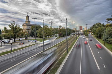 Poster - Panorama miasta - centrum - Łódź - Polska