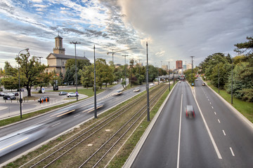 Poster - Panorama miasta - centrum - Łódź - Polska