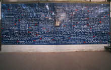 Paris,France-October 17, 2018: Wall In Paris, 'I Love You' Written In Many  International Languages.