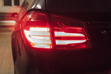 Detail Of Red Metallized Black Rear Car Headlight 