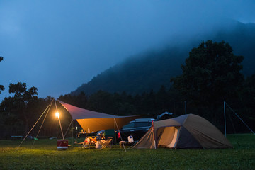 camping in the mountains