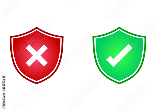 Secure And Insecure Symbol Right And Wrong Sign Correct And