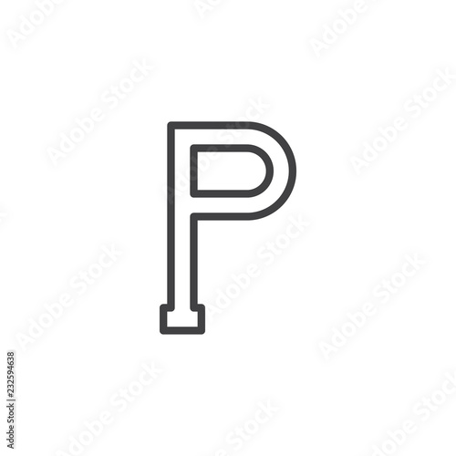 Rho letter outline icon. linear style sign for mobile concept and web ...