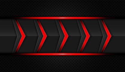 Wall Mural - Abstract red and black color gradient contrast tech arrows background. Vector illustration corporate design