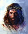Jesus in the crown of thorns, painting