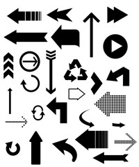 Fototapete -  black arrow icons.