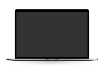 Fototapete - Laptop front view. . Realistic isolated mockup. computer notebook with empty screen. blank copy space on modern computer.