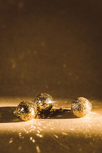 Small Golden Christmas Balls