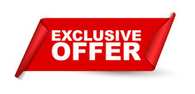 Red Vector Banner Exclusive Offer