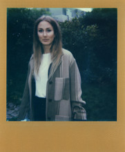 Polaroid Scan Of Young Woman With Gold Frame