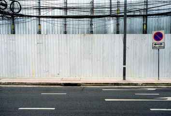 Rusted galvanized iron plate in the city